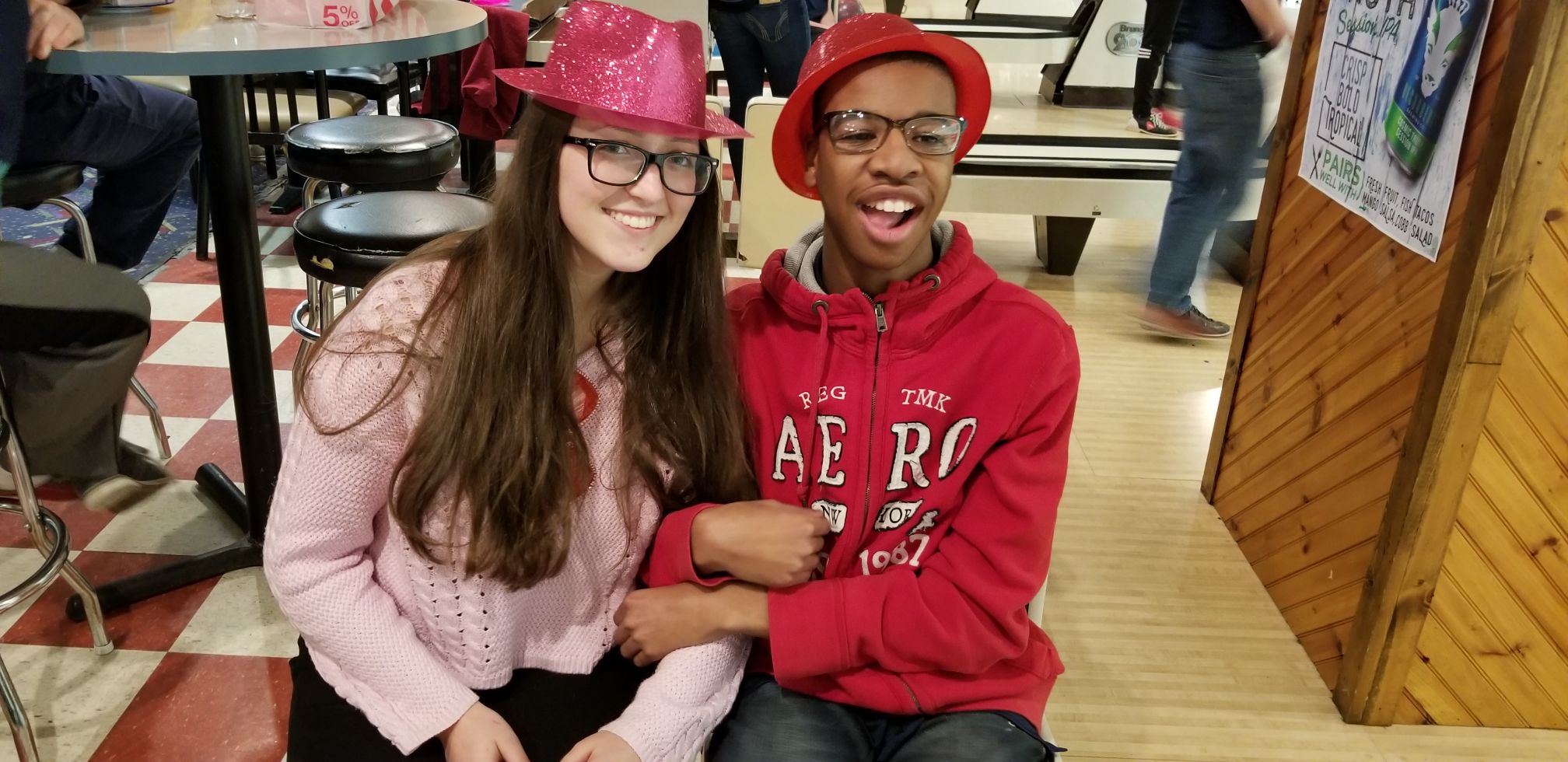 Lauren Granieri and Dishon Johnson pose for a picture during a bowling match this season. (Photos submitted by Kelvin Martin)